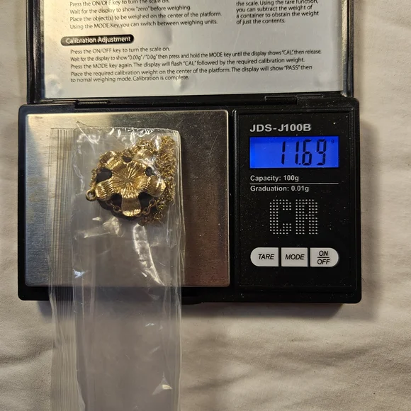 Black Rose Pendant On Gold Toned Necklace 22in Whimsigoth - Picture 8 of 8